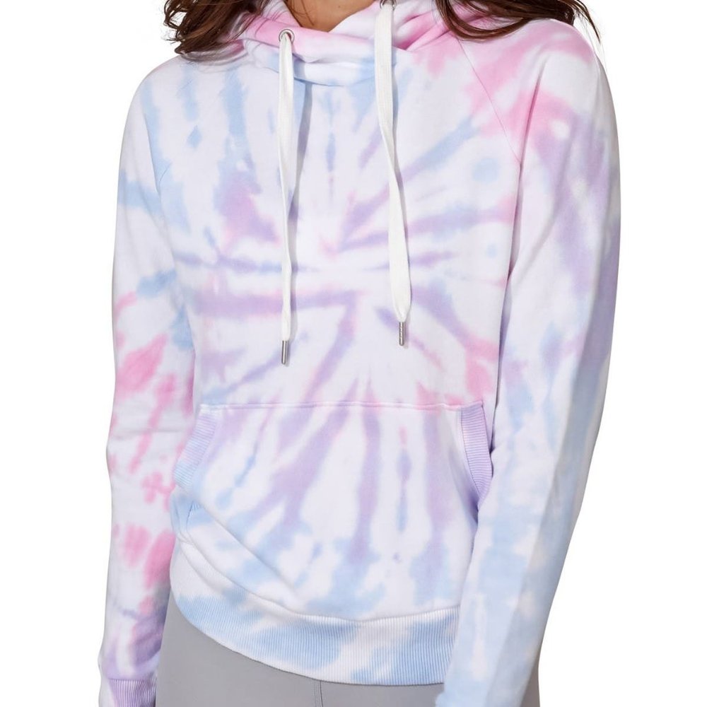 90 Degree by Reflex Soft Knit Tie Dye Hoodie - L
